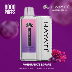 Hayati Infinity 6000 kits de cápsulas 20XX156 - Hayati Flavour List granada y uva