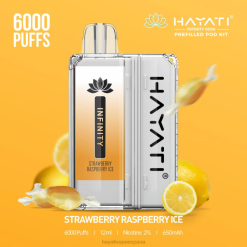 Hayati Infinity 6000 kits de cápsulas 20XX161 - Hayati Vape España hielo de fresa y frambuesa