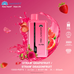 Hayati Pro Ultra desechables 15000 inhalaciones 20XX226 - Hayati Flavour List pomelo fresa/fruta del dragón de fresa
