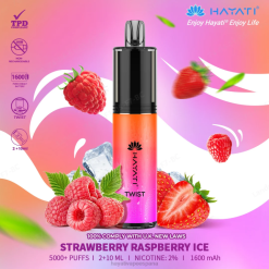 Hayati Twist desechable 20XX85 - Hayati Vape Review hielo de fresa y frambuesa